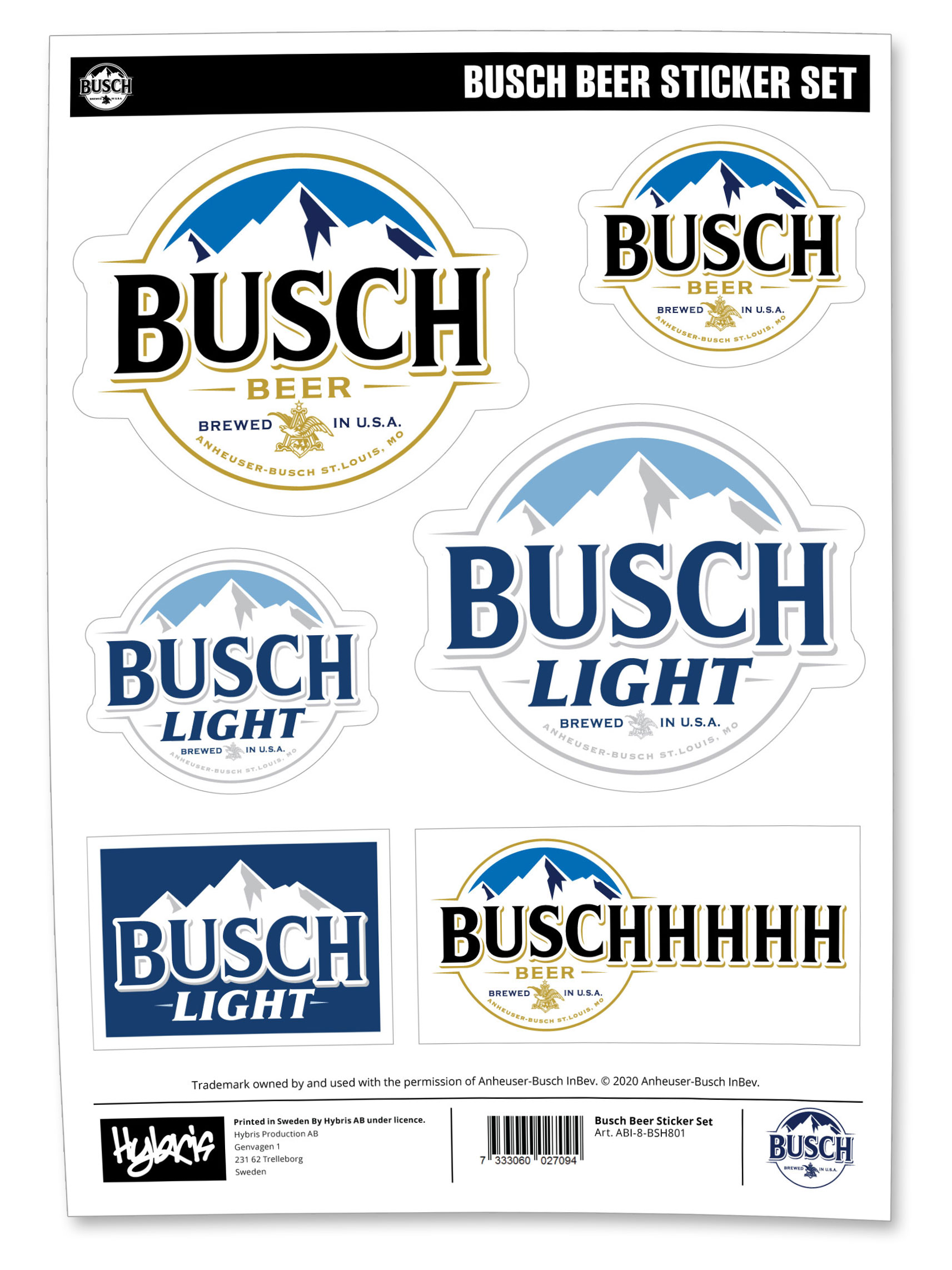 Busch Beer Sticker Set