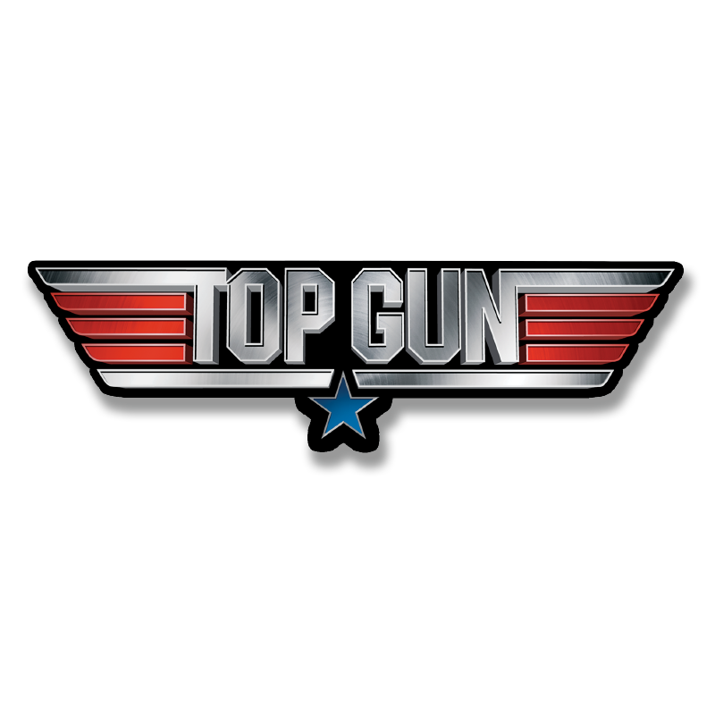 Top Gun Metal Logo Sticker