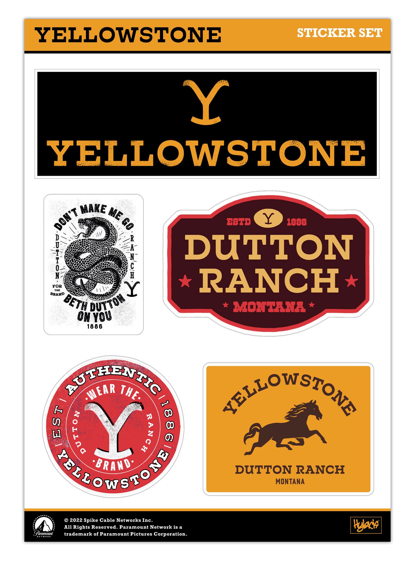 Yellowstone Sticker Set