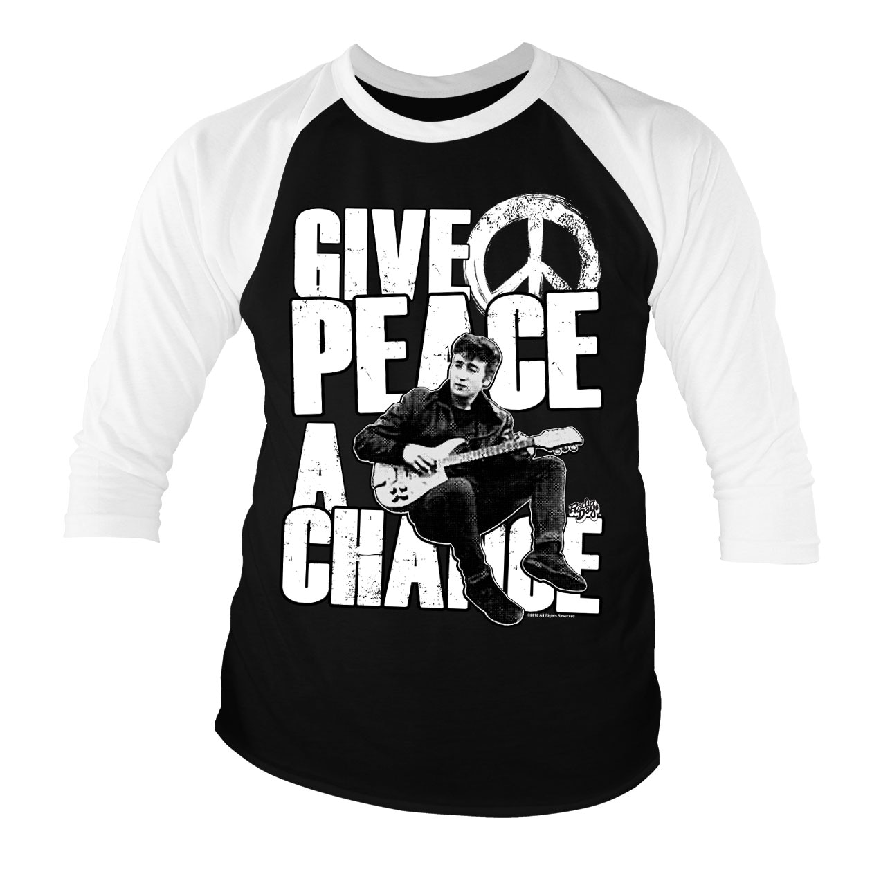 Give Peace A Chance Baseball 3/4 Sleeve T-Shirt Officially Licensed John Lennon