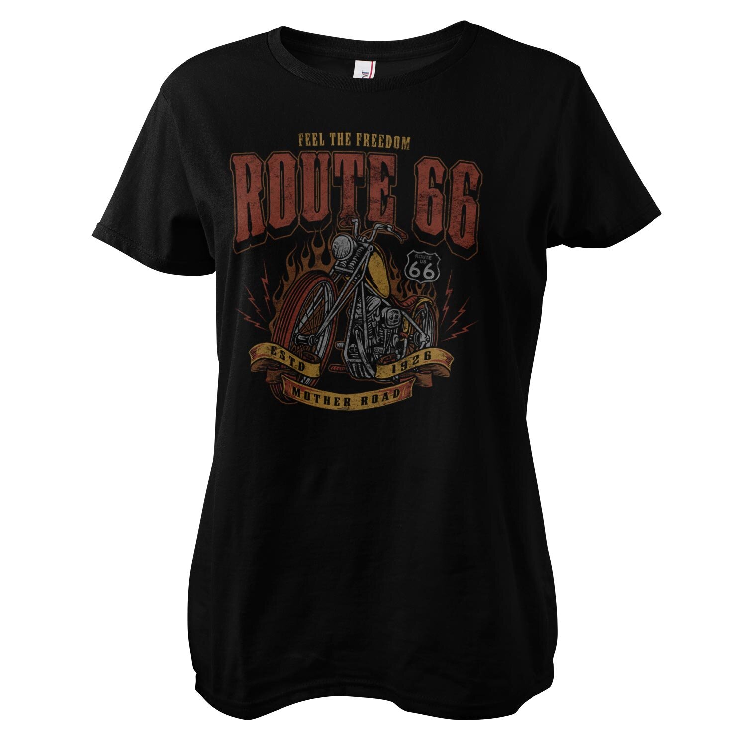 Route 66 - Golden Chopper Girly Tee