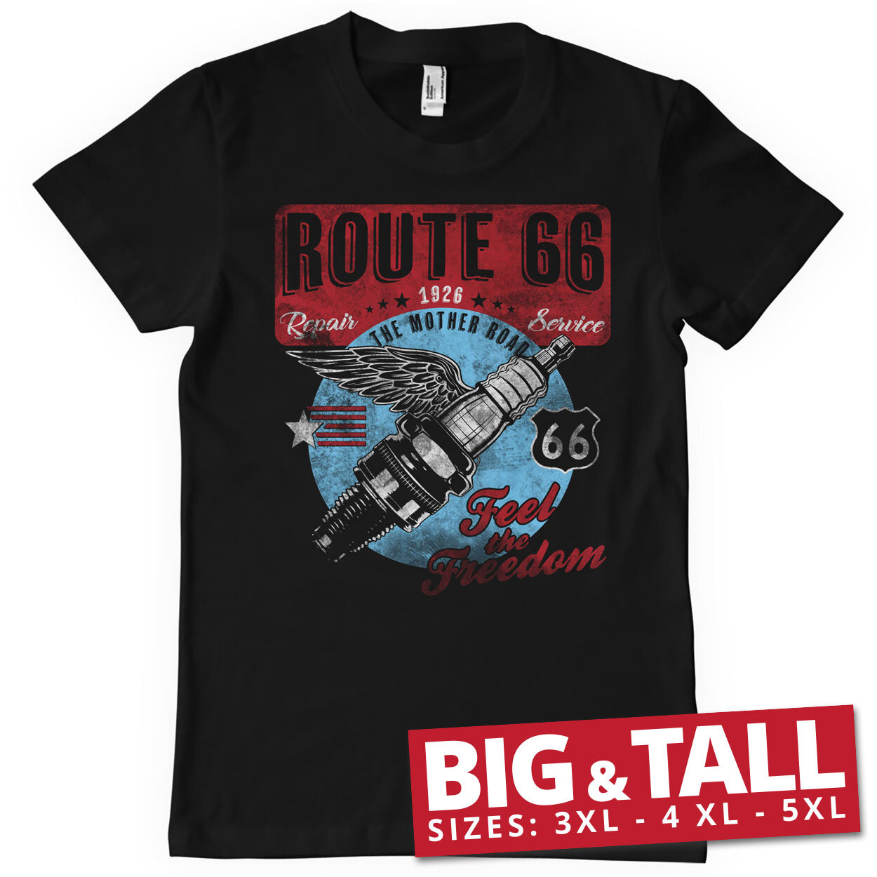 Route 66 Vintage Spark Big & Tall T-Shirt