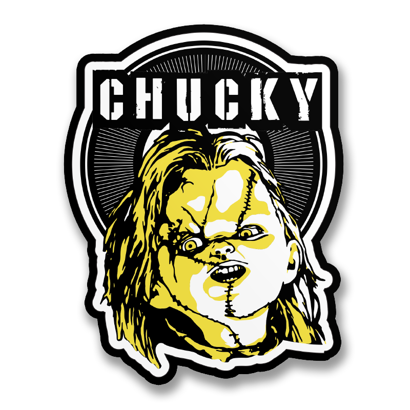 Cracked Chucky Sticker