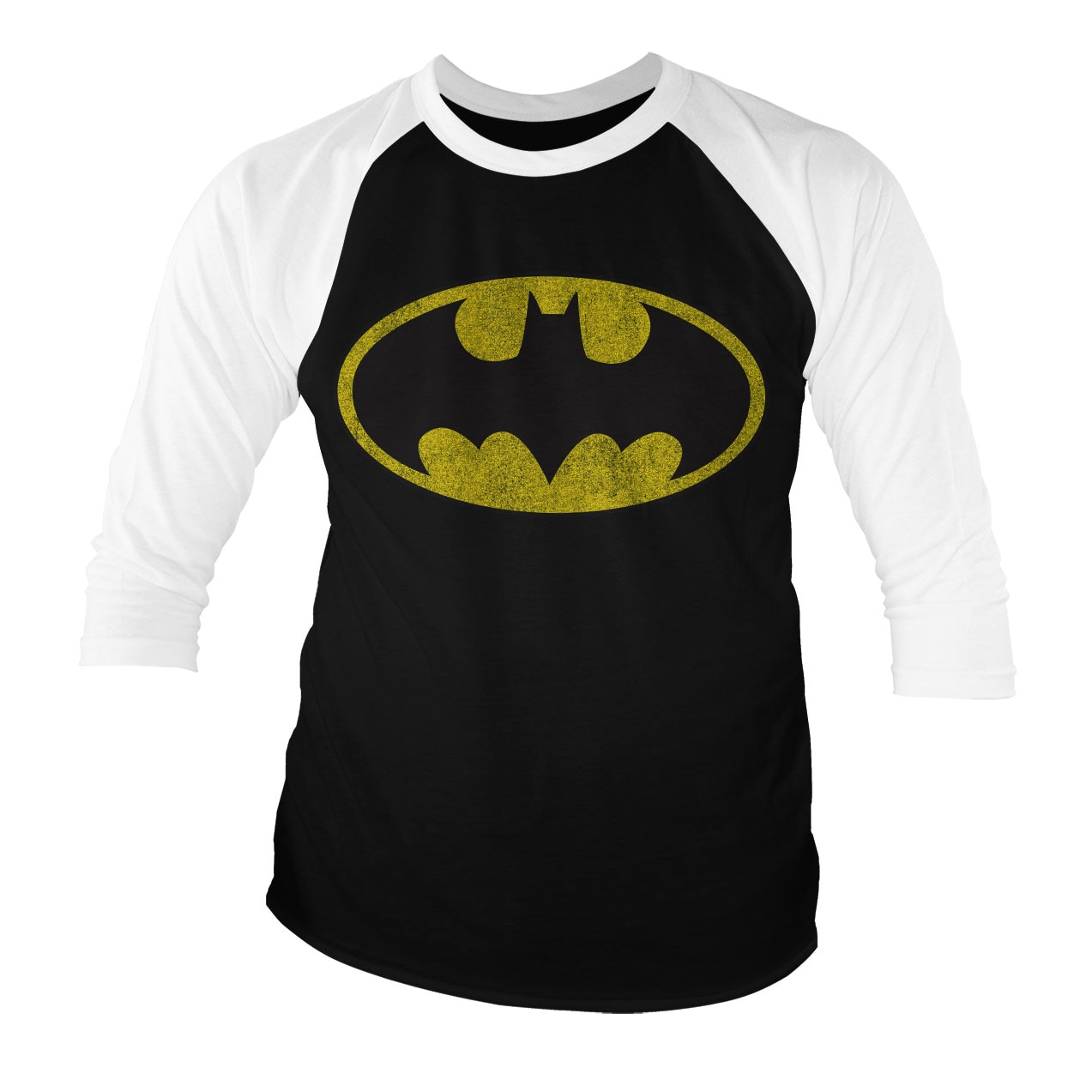 S-XL Batman Distressed Logo Herren T-Shirt Schwarz DC Comics 